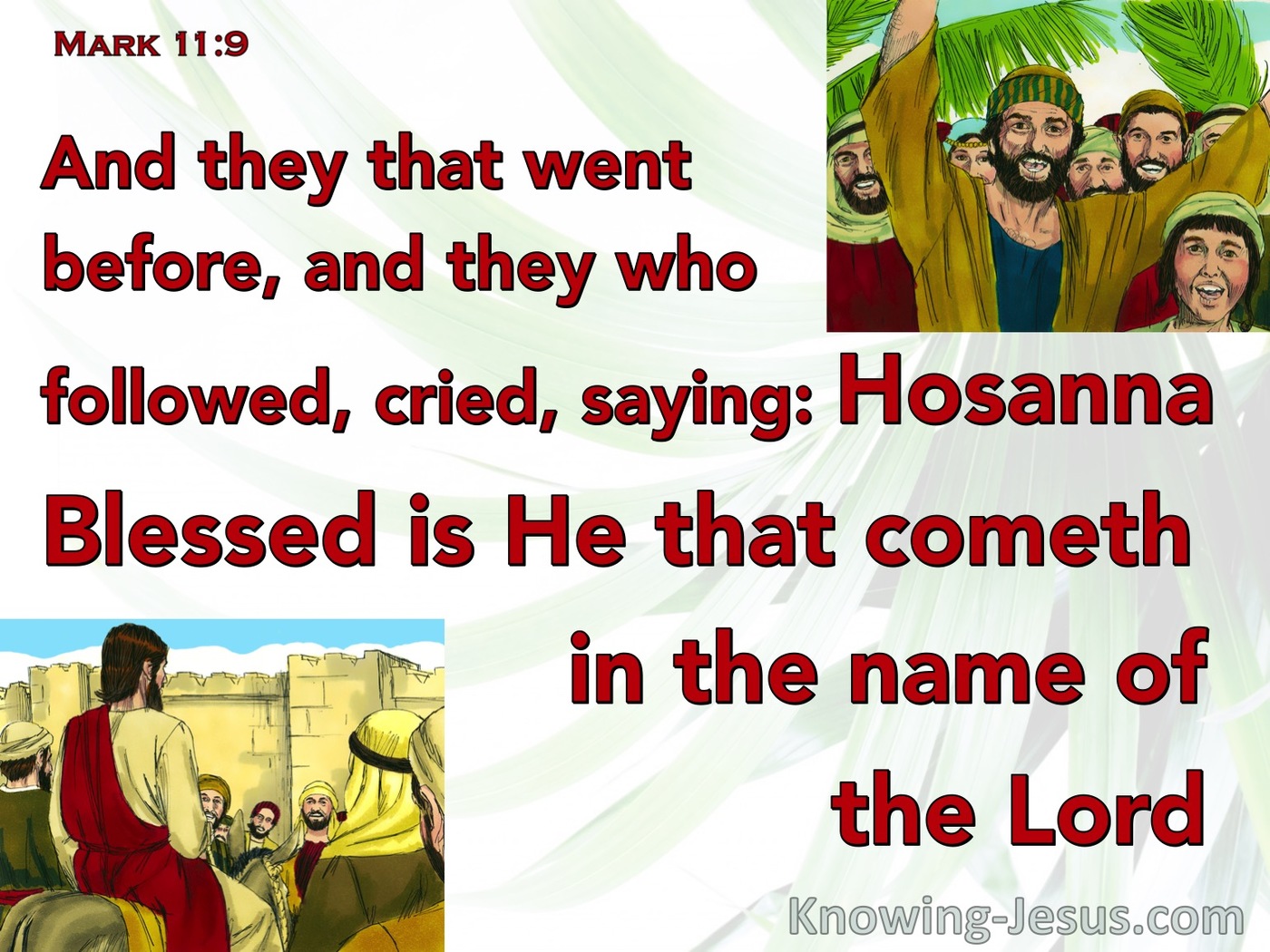 Mark 11:9 Blessed Is He Who Comes In The NameOf The Lord (red)